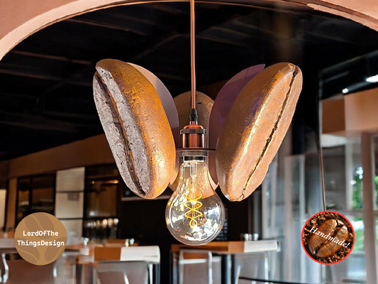 Bar lamp met handgemaakte reuzen koffiebonen