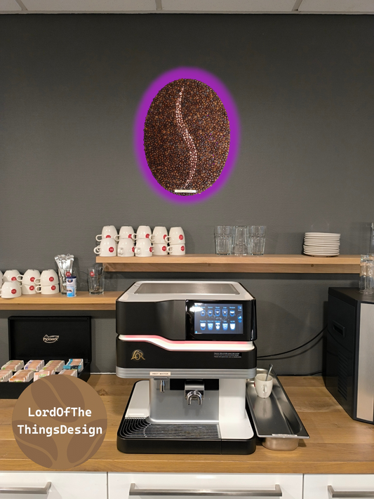 Coffee Beans Art Wall Panel 42x32cm Red Copper