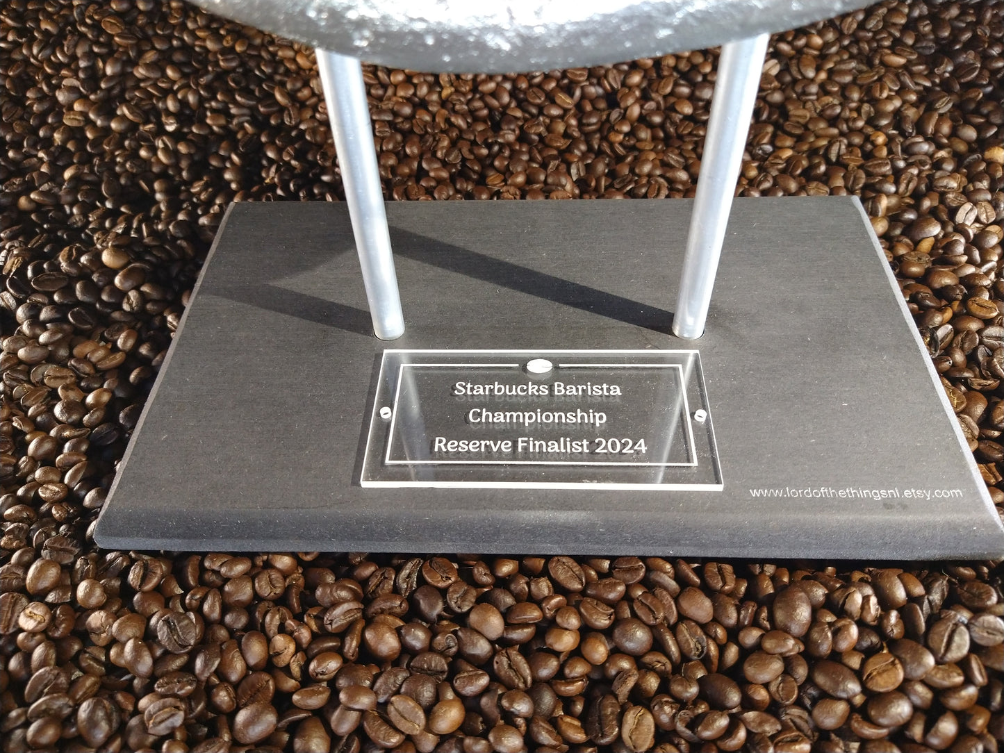 Trofee Zilver voor bijvoorbeeld "Best Barista".