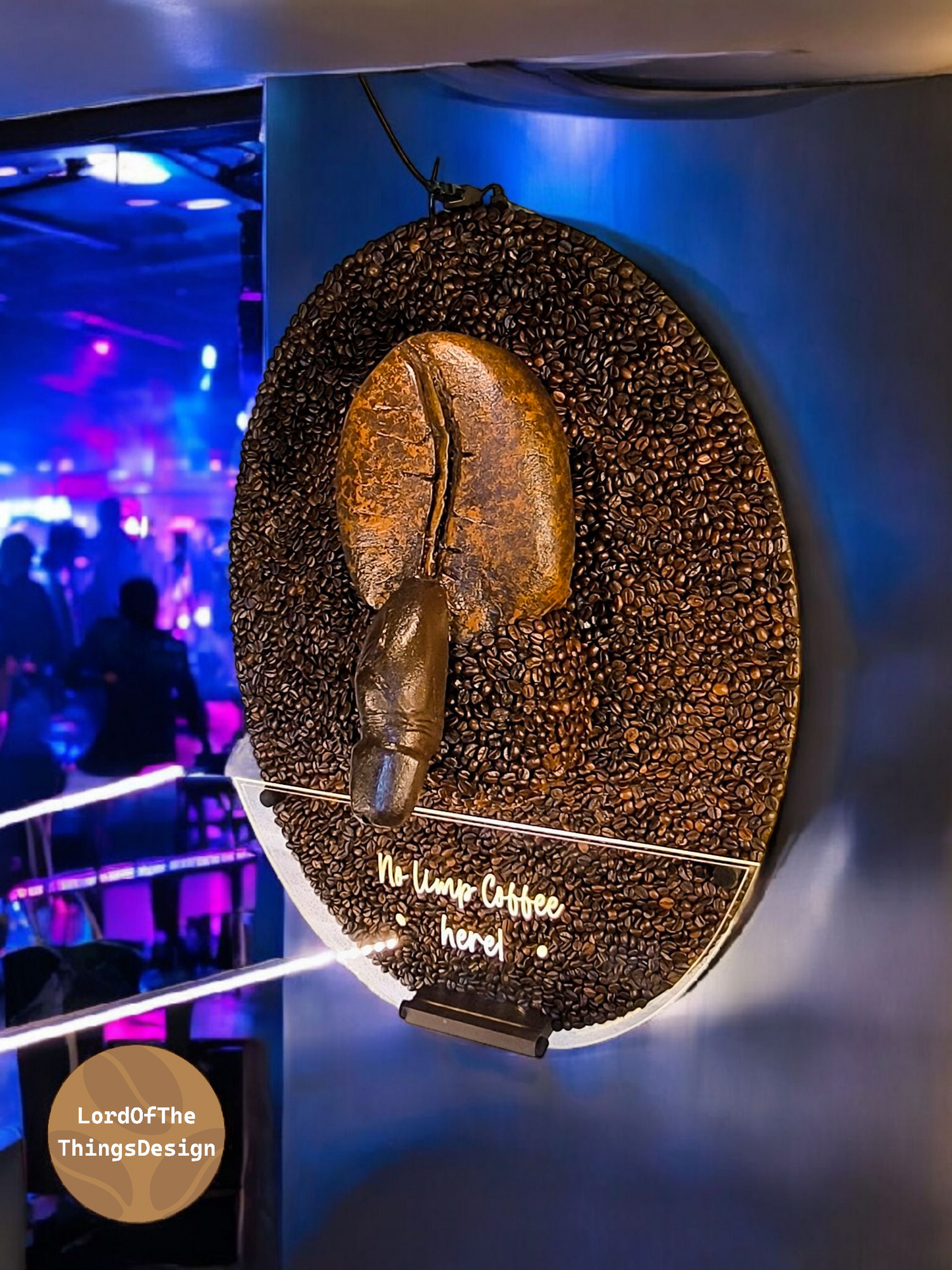 Wall panel "No Limp Coffee Here!" from Coffee Beans Art