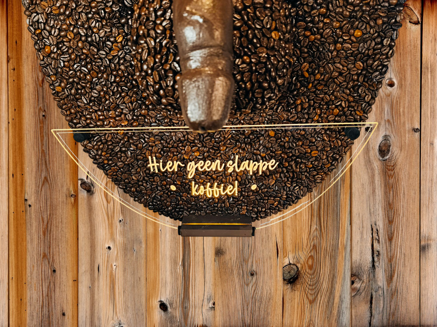 Wall panel "No Limp Coffee Here!" from Coffee Beans Art