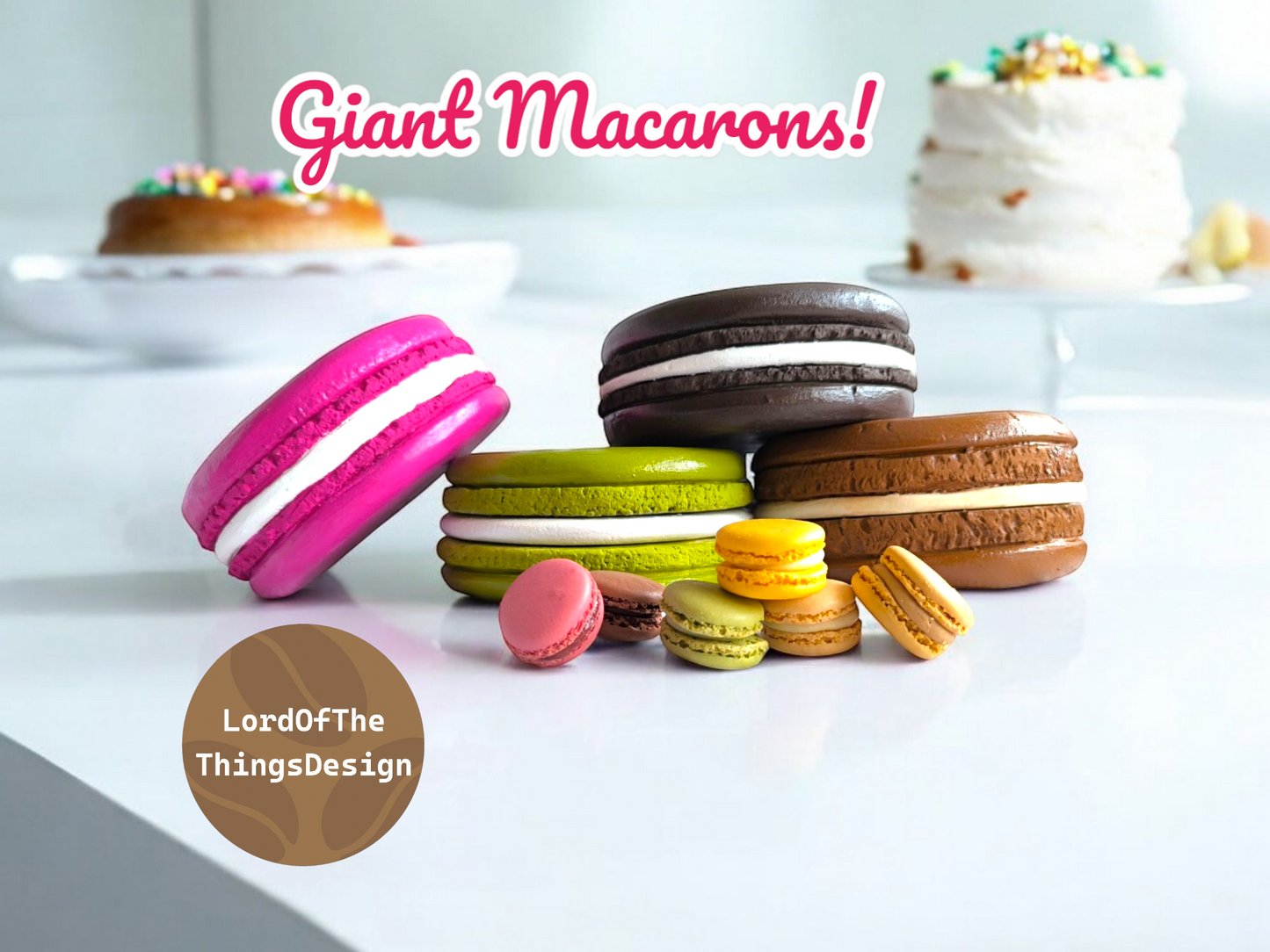 Giant Macarons 18cm voor decoratie in diverse kleur combinaties