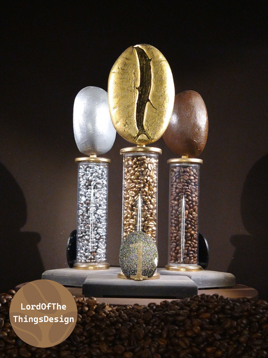 Set van drie unieke trofeeën. Eerste, tweede en derde prijs