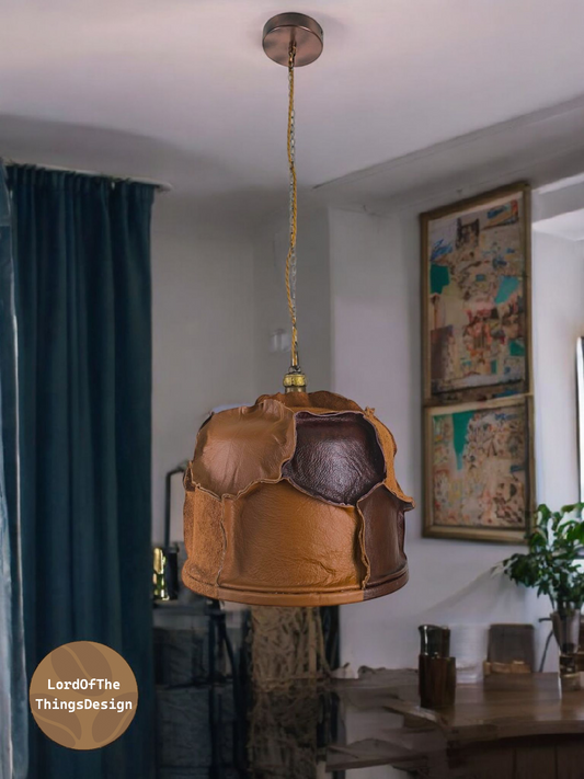 Hanglamp bekleed met hoogwaardig leder in div. soorten