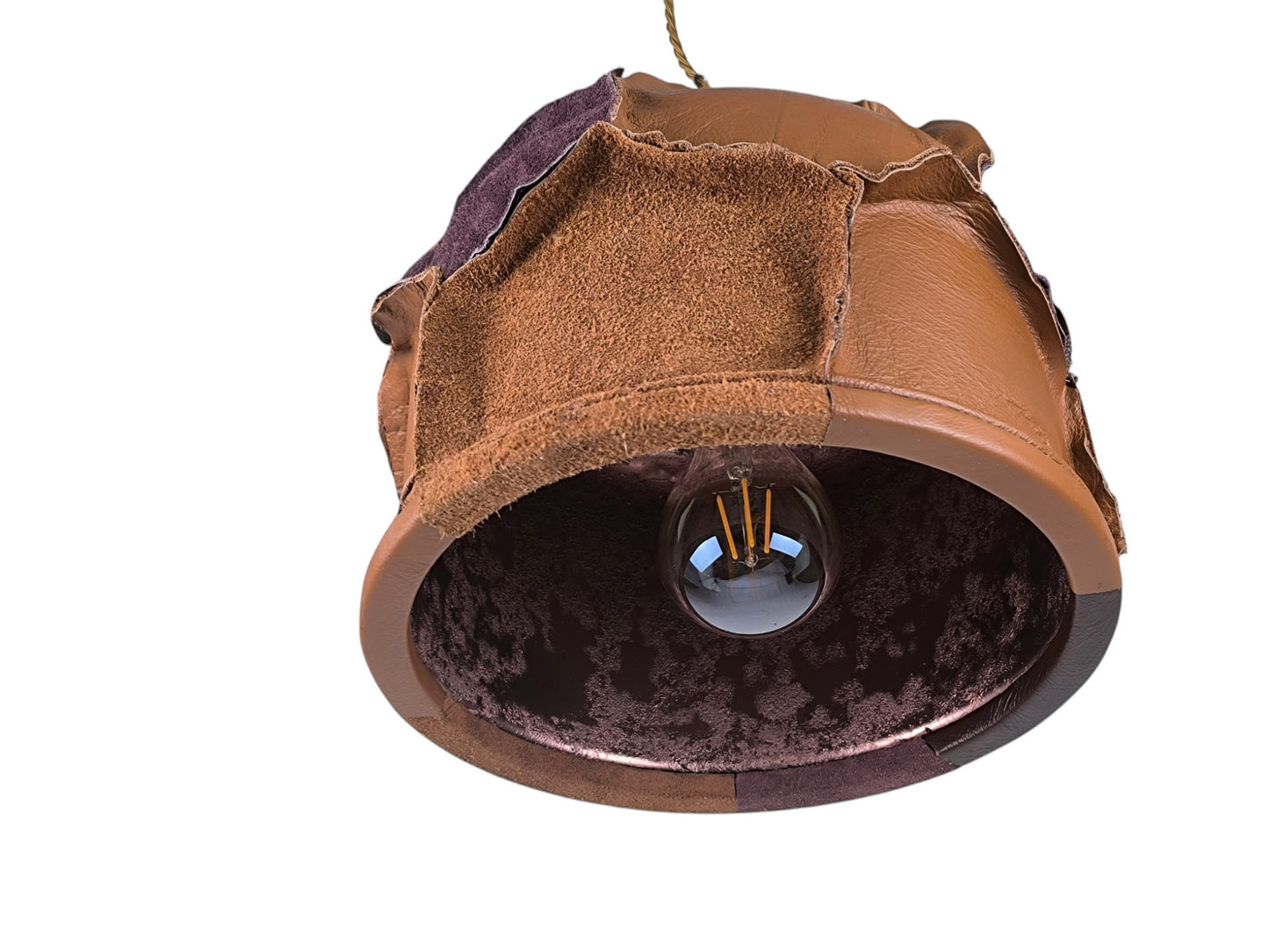 Hanglamp bekleed met hoogwaardig leder in div. soorten