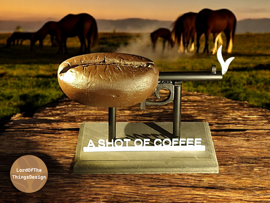 Coffee Beans Art "A Coffee Shot" sculpture