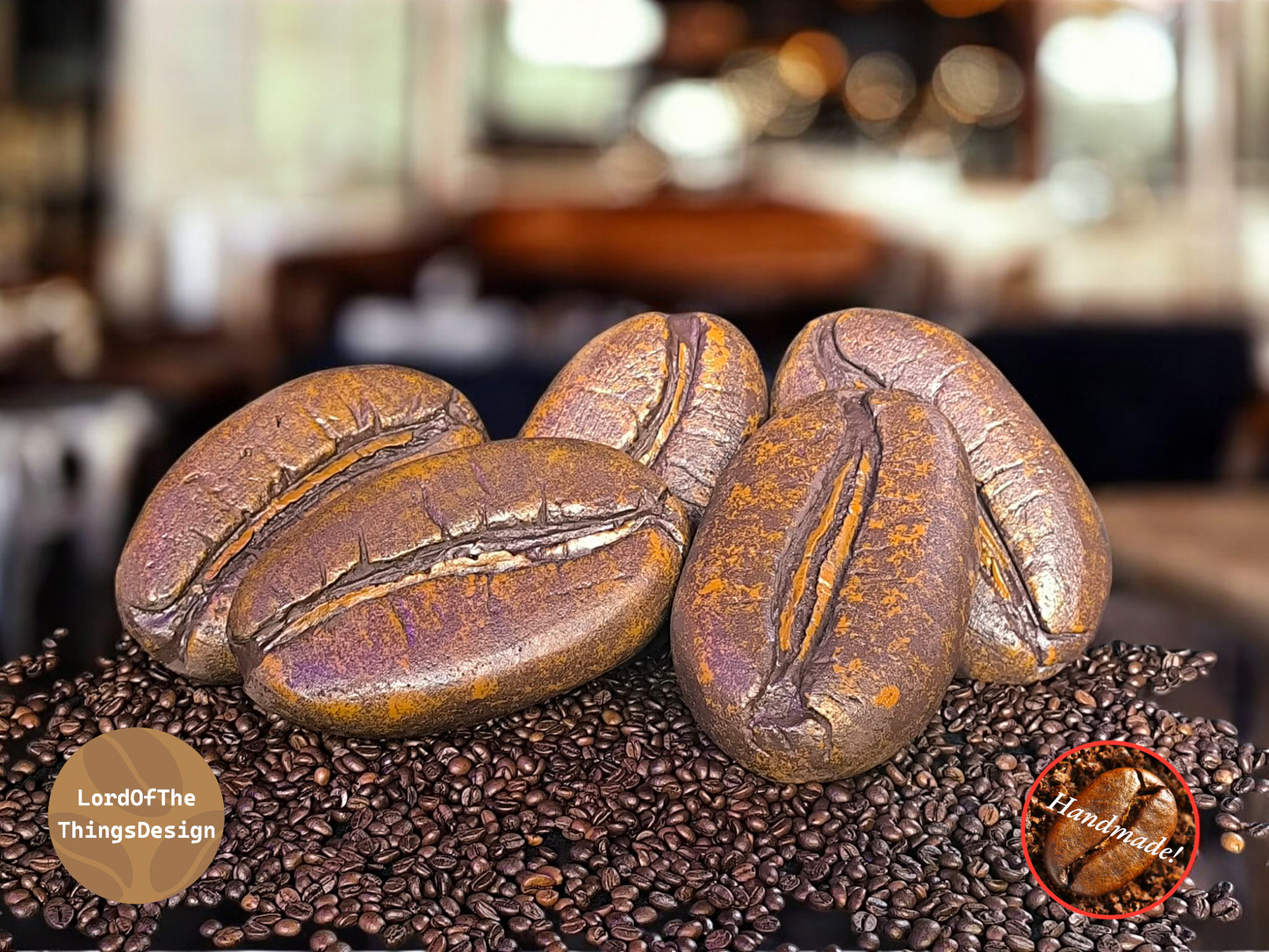Giant Coffee Beans XL "The Big Five". 5 stuks van 20 centimeter.