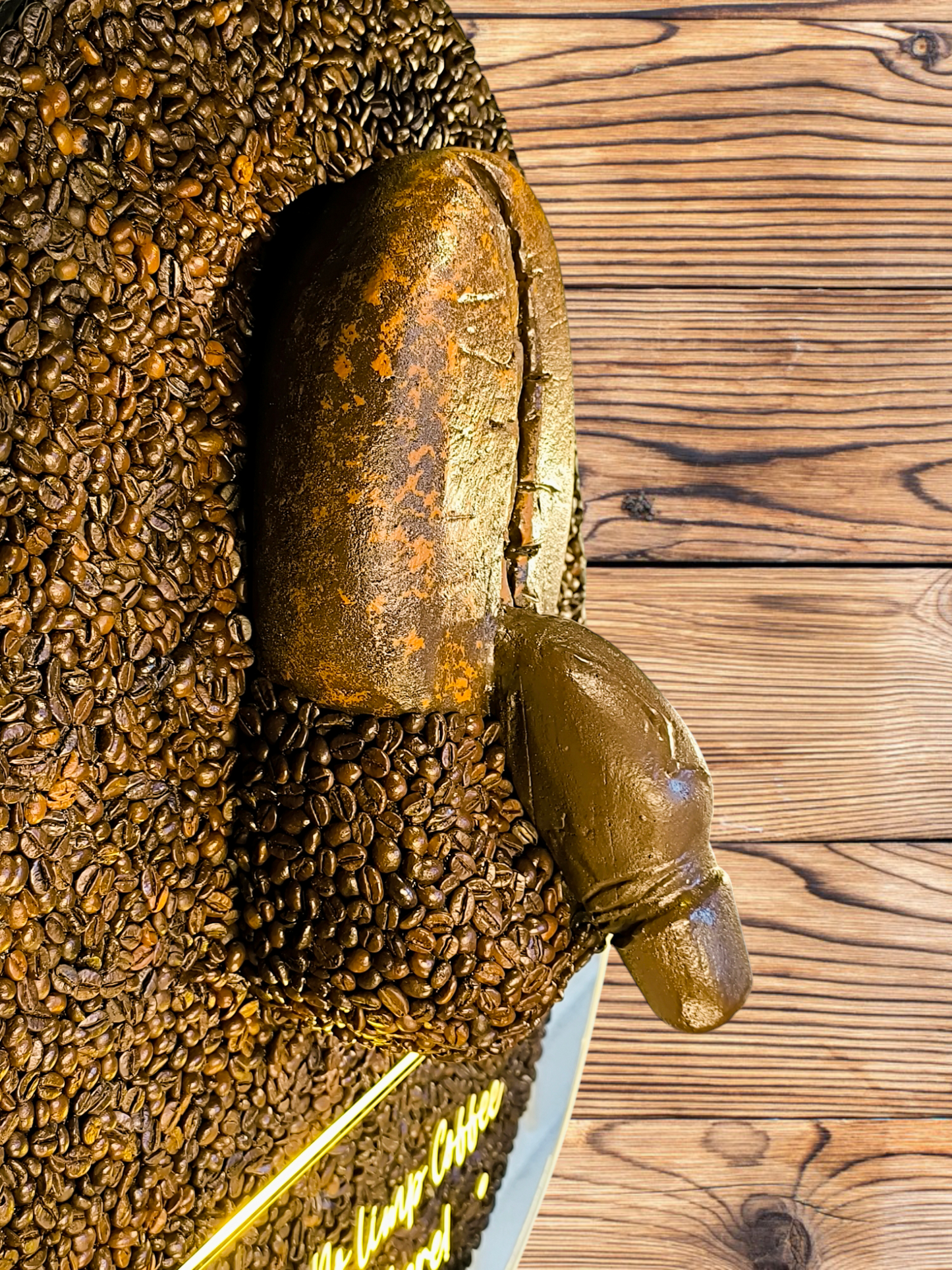 Wall panel "No Limp Coffee Here!" from Coffee Beans Art