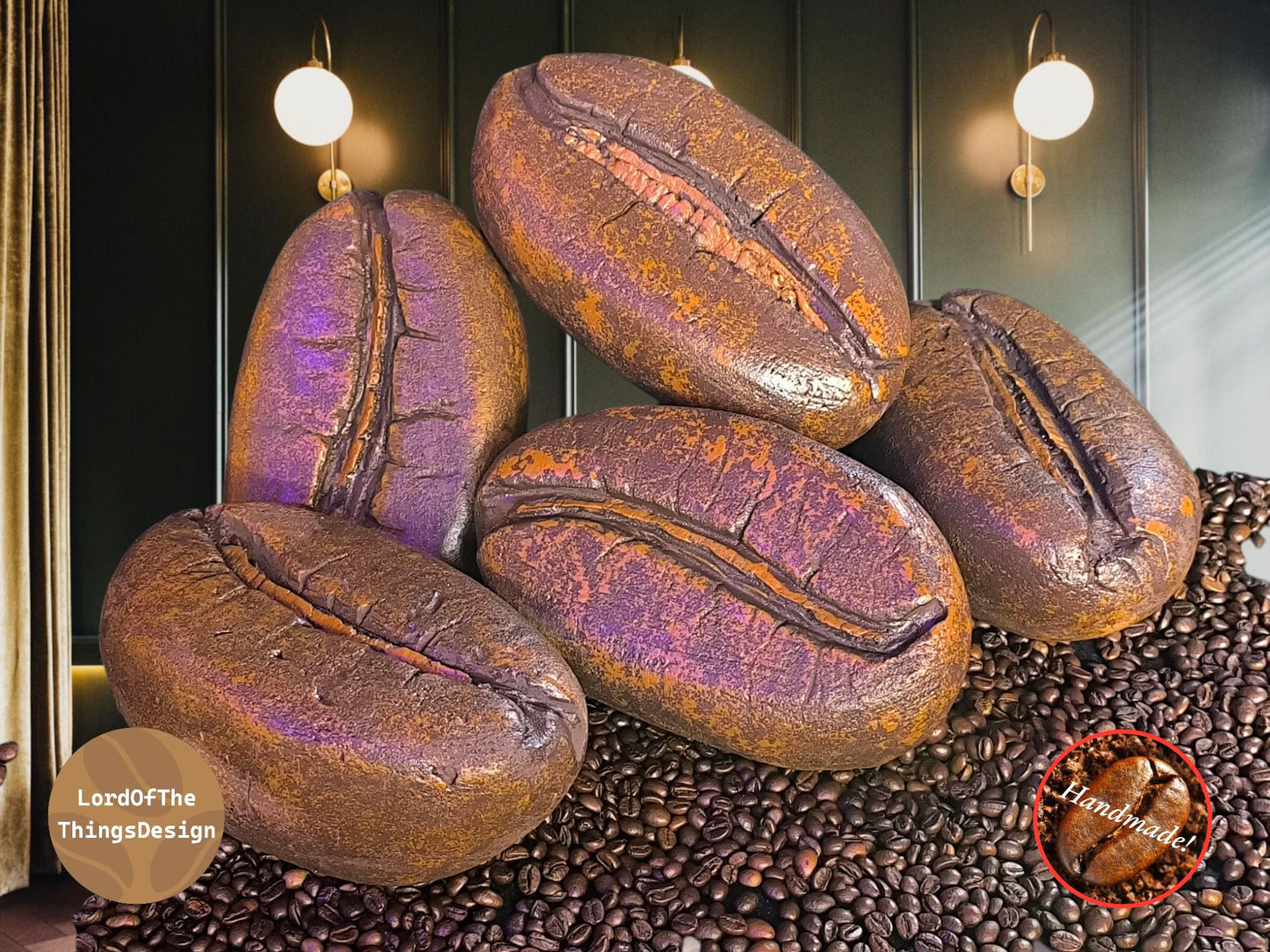 Giant Coffee Beans XL "The Big Five". 5 stuks 20cm groot!