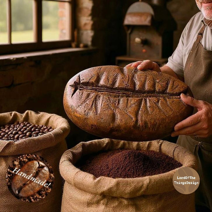 Handgemaakte reuzen koffiebonen van hardschuim door Lord Of The Things Design