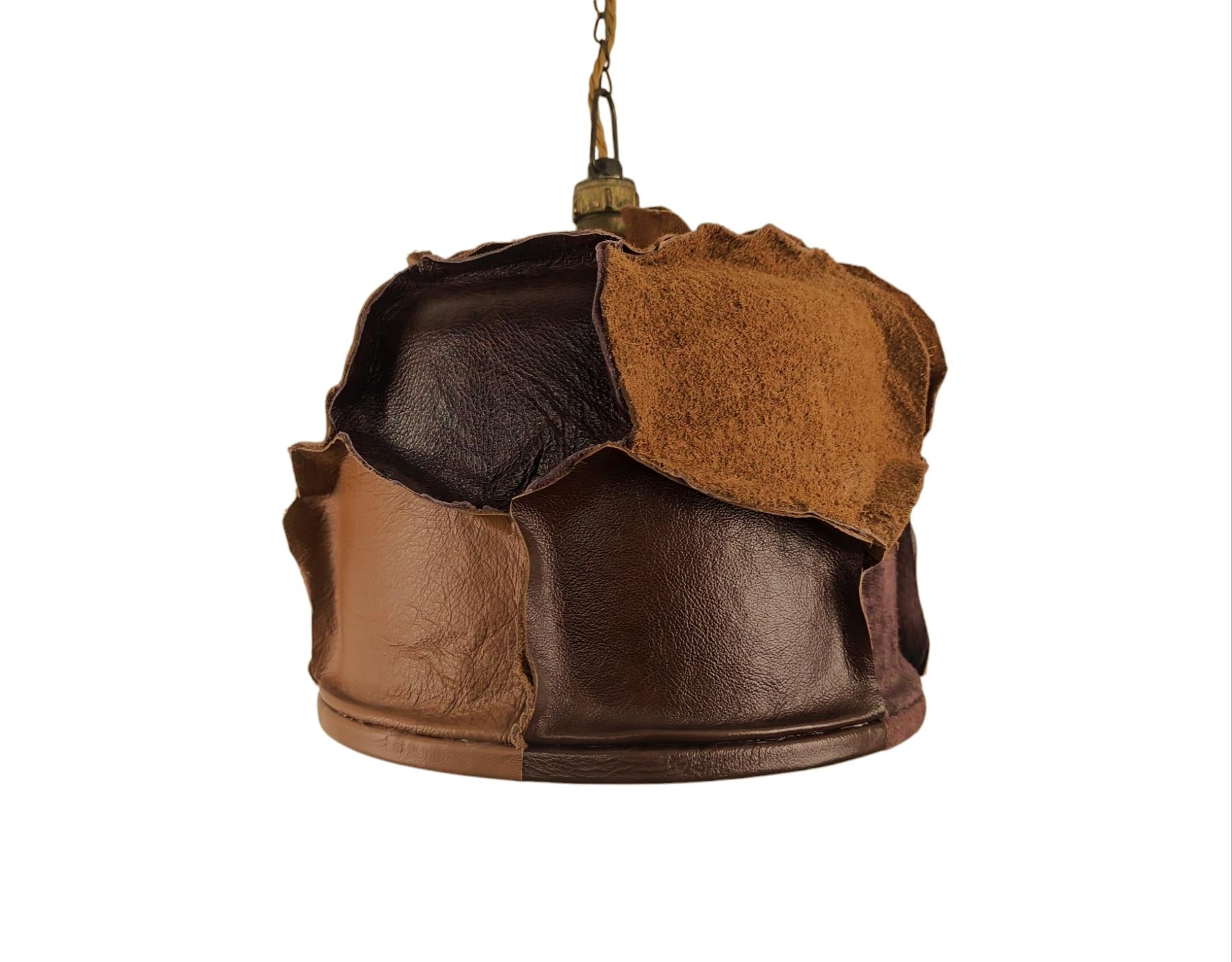 Hanglamp met hoogwaardig leer bekleed