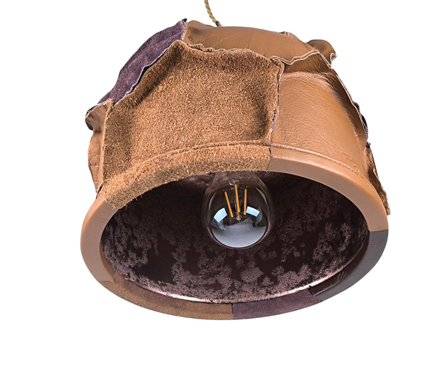 Hanglamp met hoogwaardig leer bekleed
