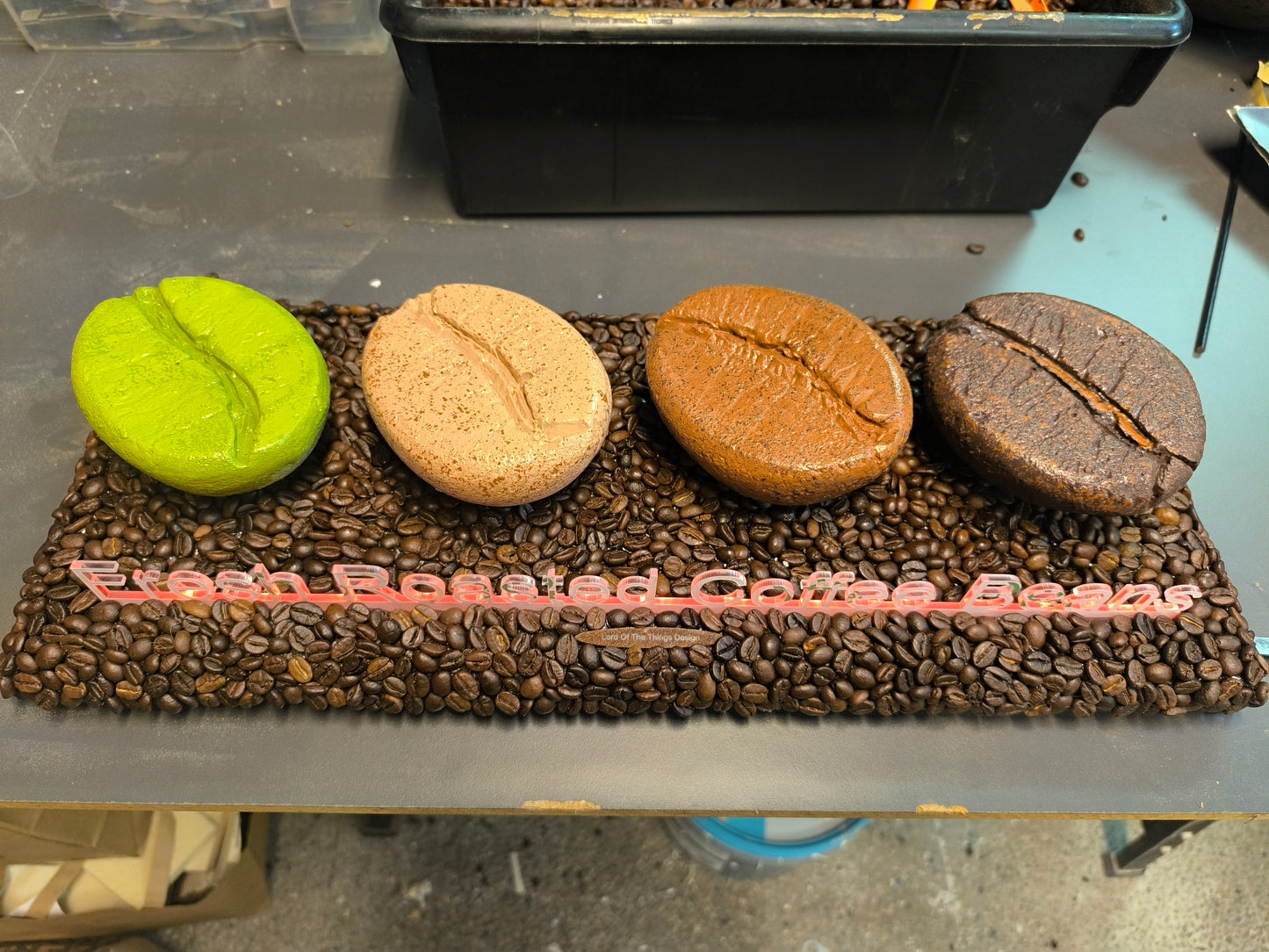 Fresh Roasted Coffee Beans display