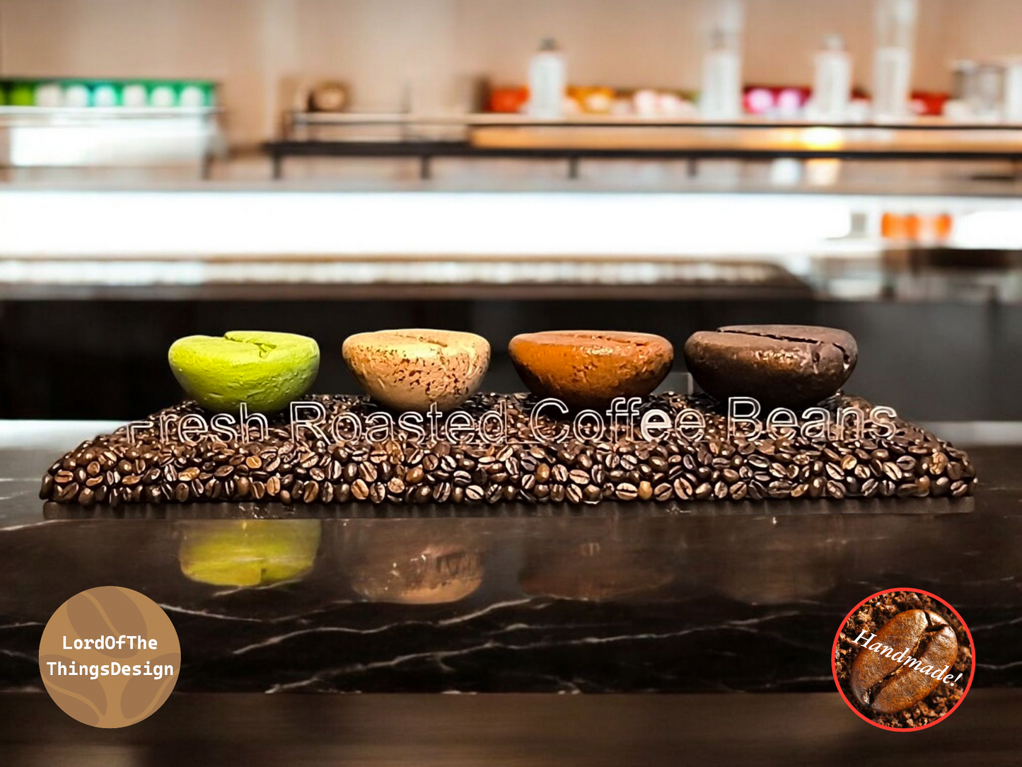 Fresh Roasted Coffee Beans display