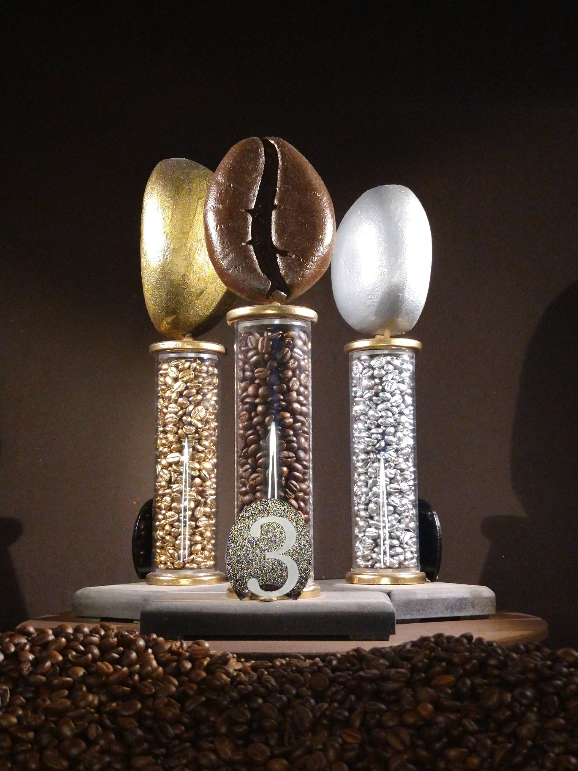 koffie trofee 1,,2 en 3e plek 
