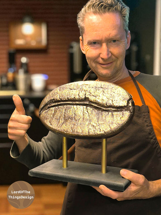 Grote Koffiebonen Trofee (Brons look) voor Best Barista of als sculptuur